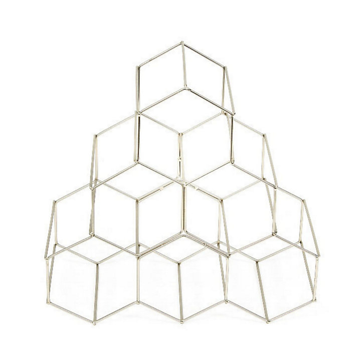 Range-bouteilles métal argent, 6 compartiments