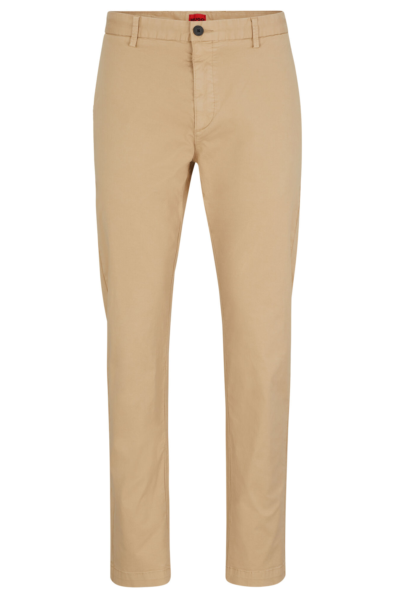 Calça chino slim fit com bolsos - bege