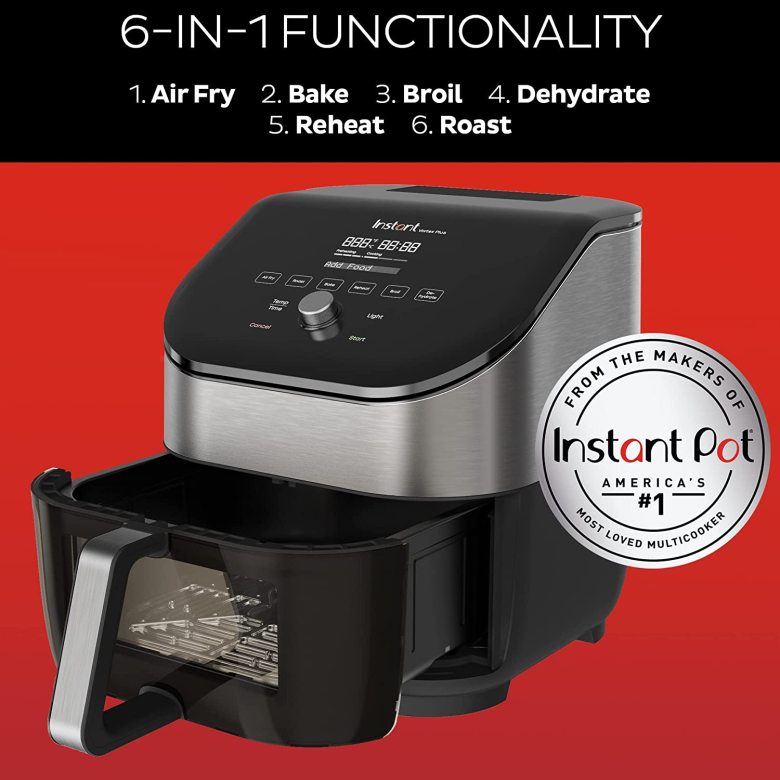 Omni Pro 19 QT/18L Air Fryer Toaster Oven Combo, From the Makers of Pot, 14-in-1 Functions, Fits a 12" Pizza, 6 Slices of Bread, App with Over 100 Recipes