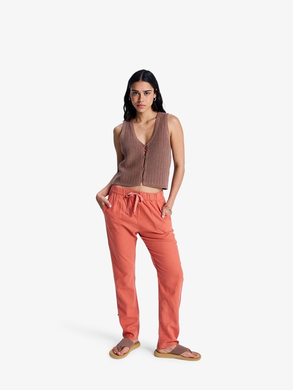 On The Seashore Pantalon cargo Orange Femme