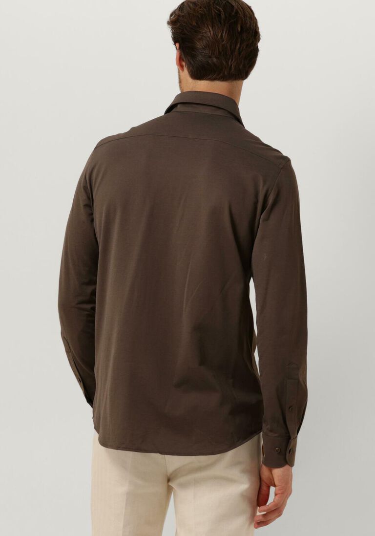 PROFUOMO bruine profuomo klassiek overhemd shirt x-cutaway sc japanese knitted