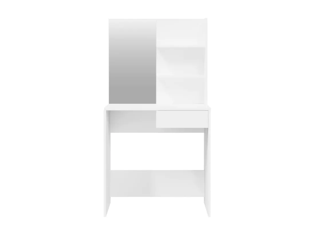 Coiffeuse avec miroir blanc 74,5x40x141 cm