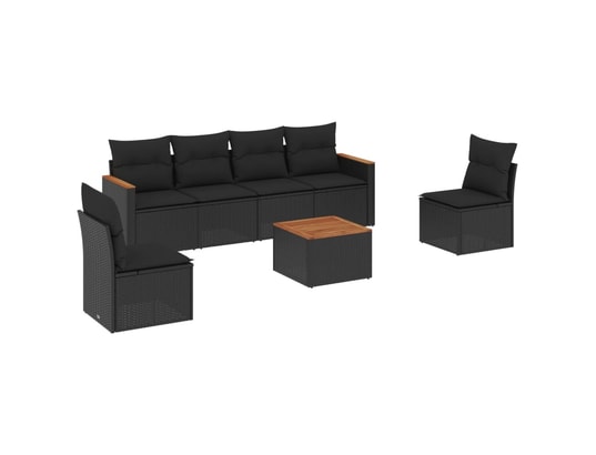 LES TENDANCES - Salon extérieur Salon de jardin-noir-6 places-55x62x69-454476
