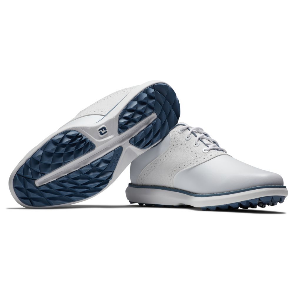 Traditions Spikeless Golfsko Dame Hvit/Blå/Grå