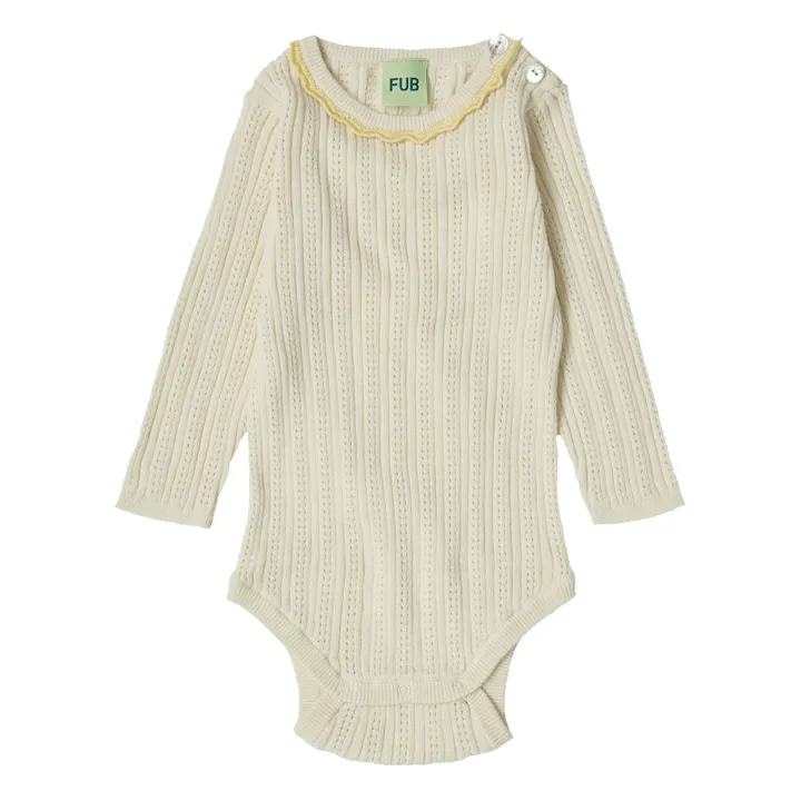 FUB Body Manches Longues Maille Extra Fine Coton Bio Lace | Ecru