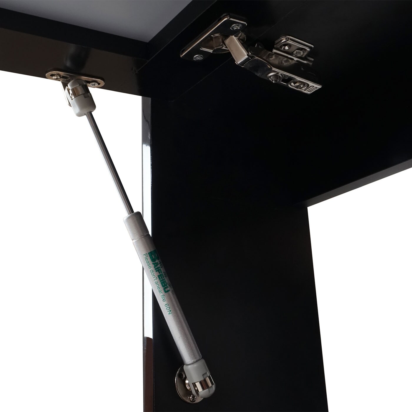 Spiegelschrank MCW-B19, Wandspiegel Badspiegel Badezimmer, aufklappbar hochglanz 48x59cm ~ schwarz