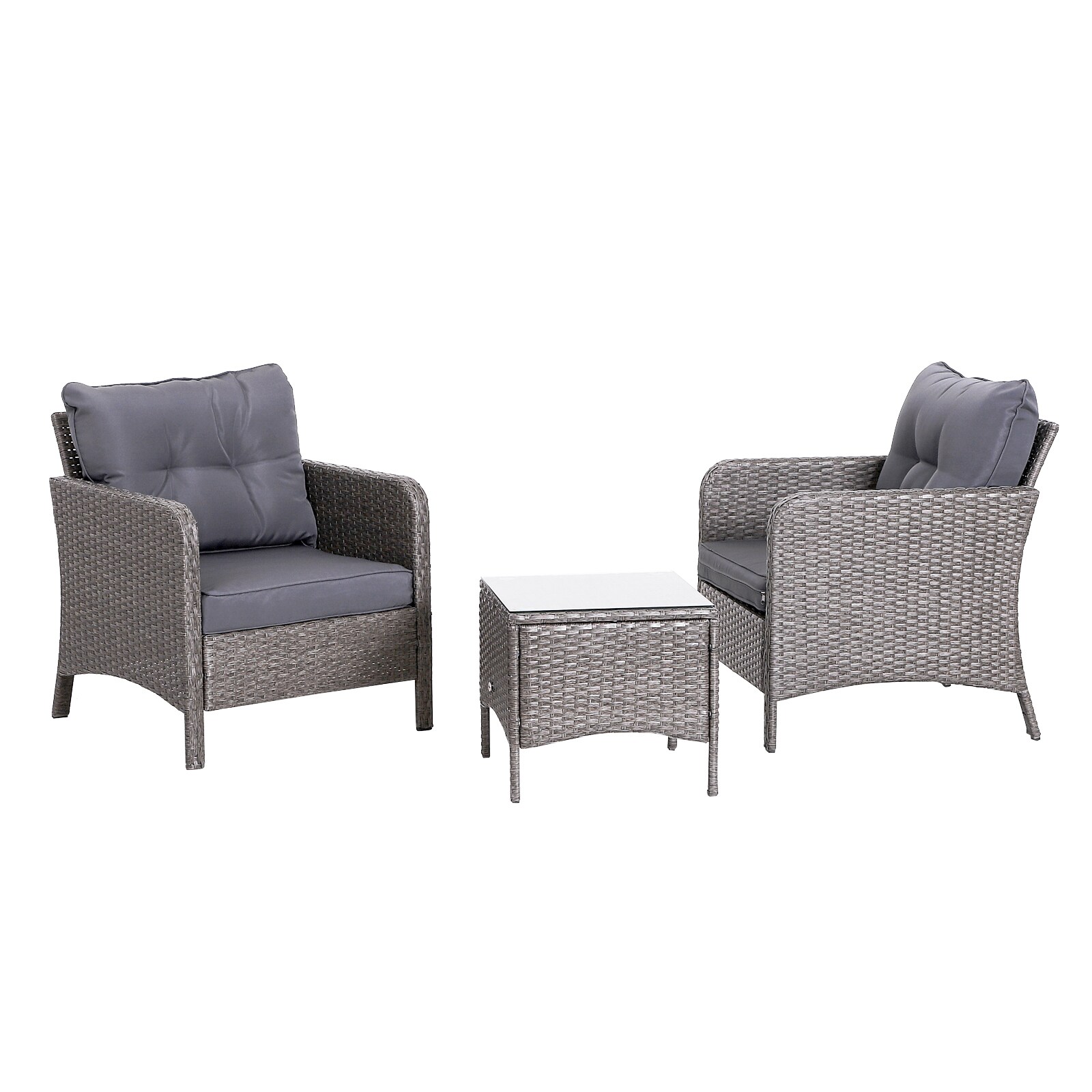 Outsunny Rattan Sofagarnitur als 5-teiliges Set dunkelgrau
