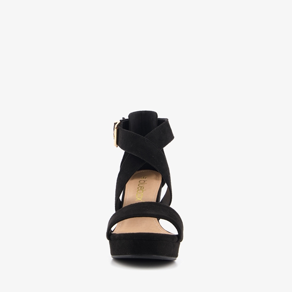 Blue Box zwarte dames sandalen met hoge hak