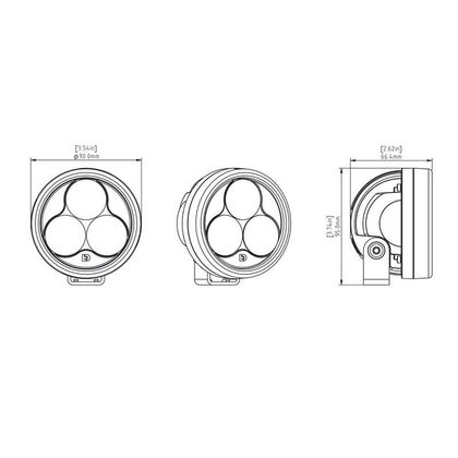 Feux Denali D3 TriOptic LED 11W (l'unité) Universel - Noir