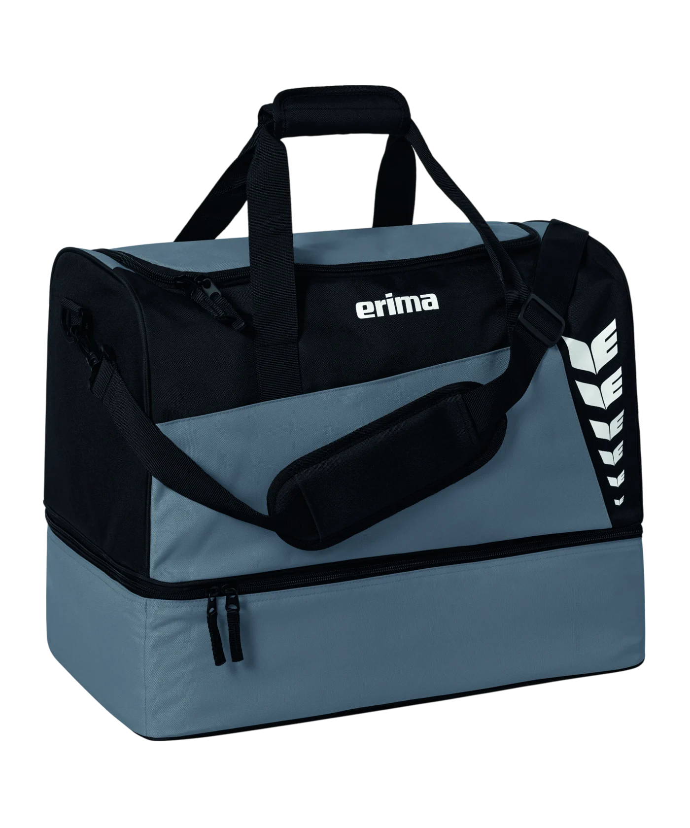 Erima Six Wings Sporttasche mit Bodenfach Gr. L Grau Schwarz