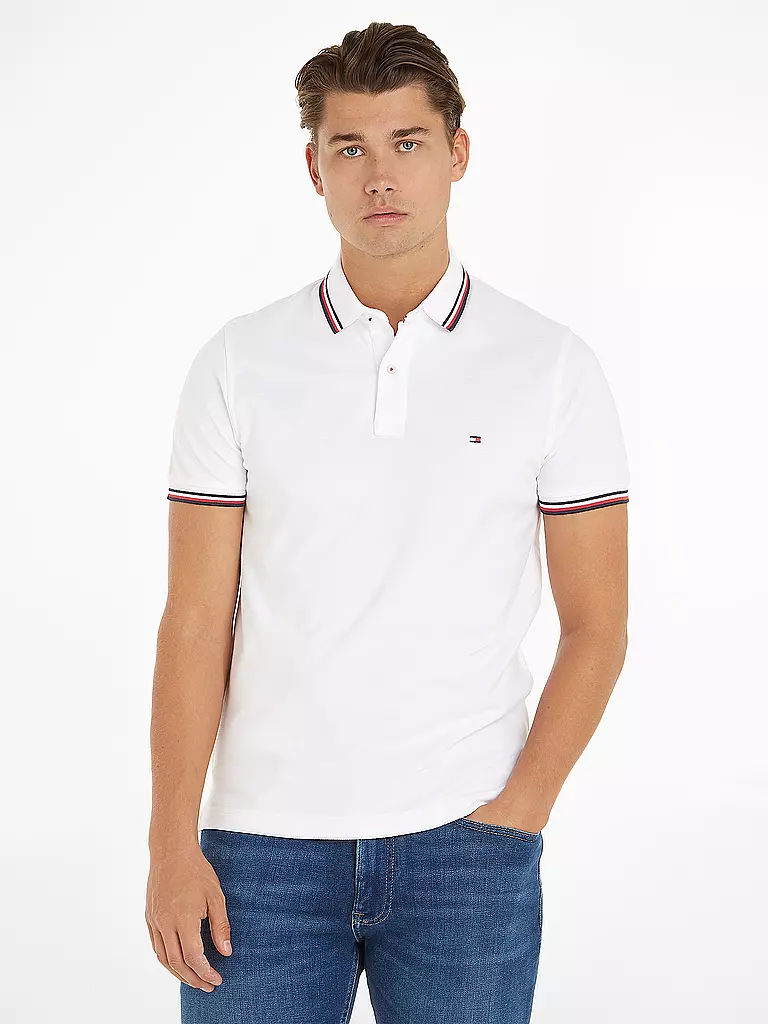 TOMMY HILFIGER Poloshirt Slim Fit weiss