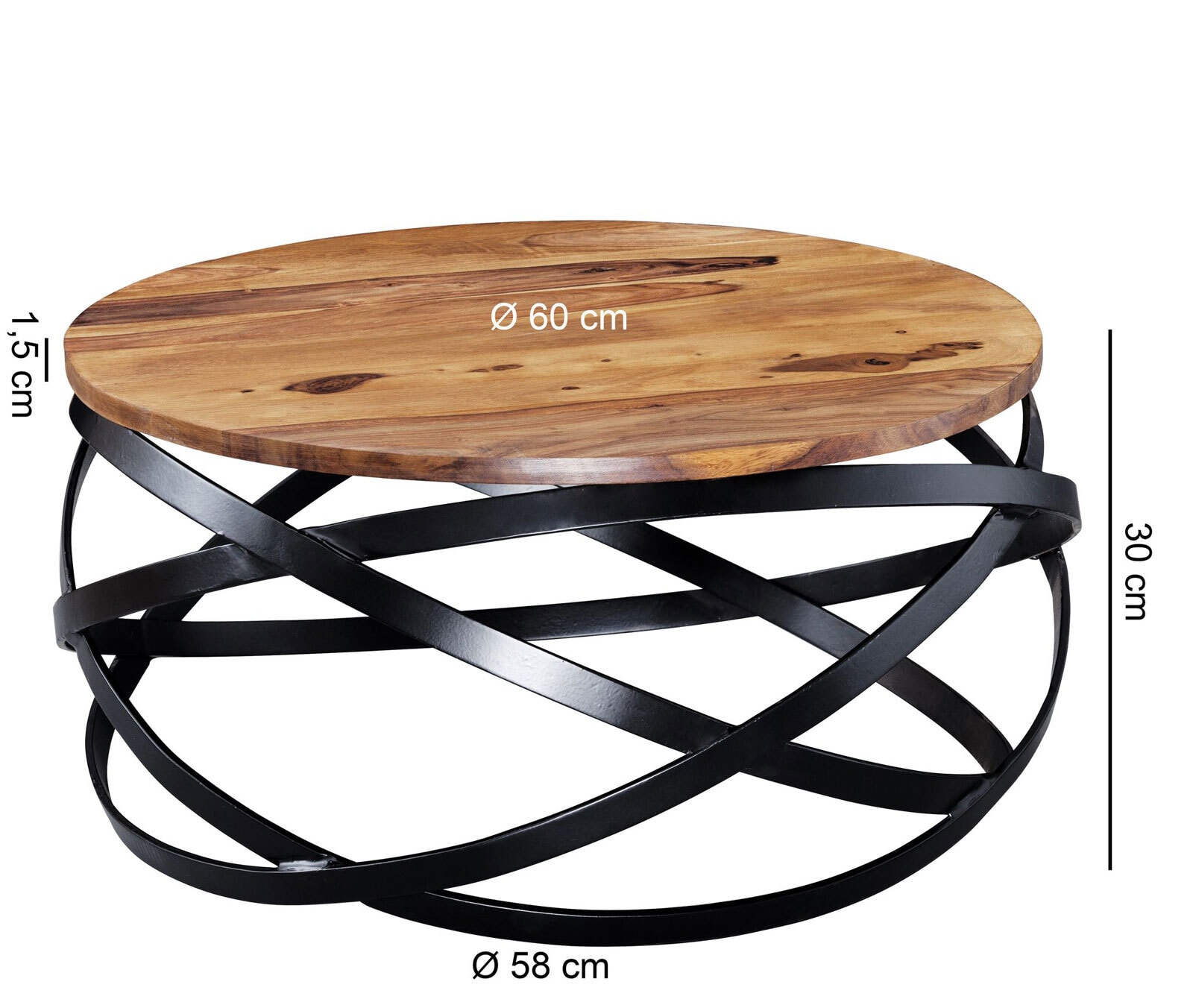 Couchtisch rund 60 cm braun