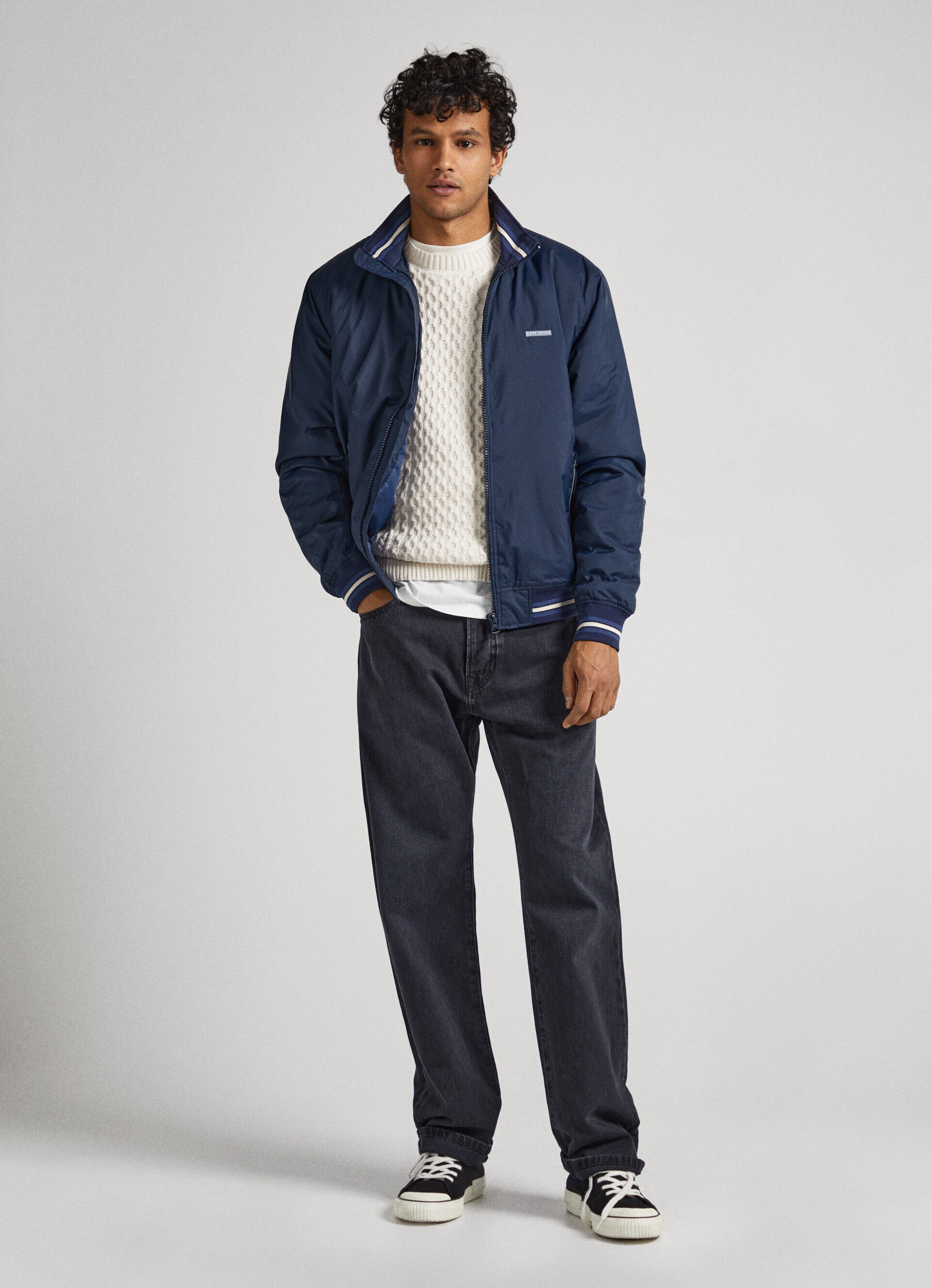 Jaqueta bomber de tecido reciclado - azul dulwich