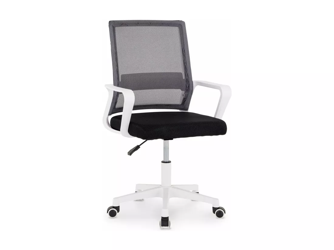 Chaise de bureau PERTH, Pivotante et réglable en hauteur, Tissu mesh, Avec accoudoirs, Noir