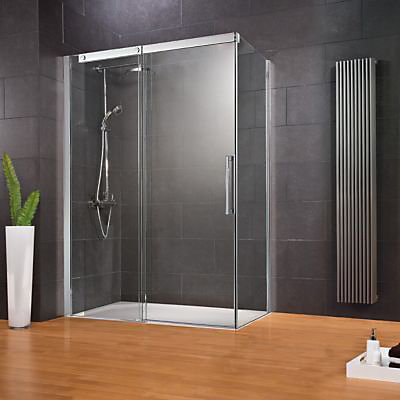 Porte de douche coulis. gauche+paroi fixe anticalcaire 120x80 cm, Schulte Manhattan