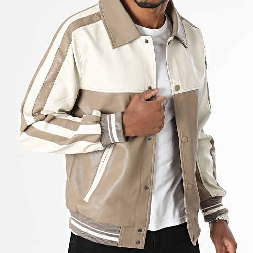 Veste Bomber Marron Ecru