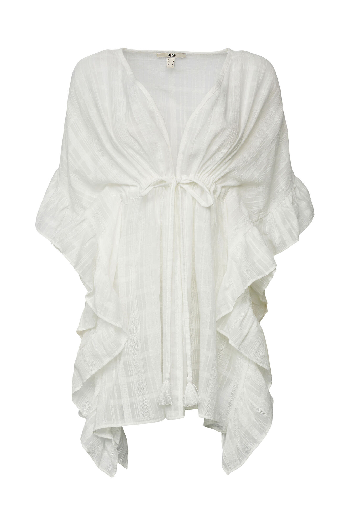 Caftan curto folgado de algodão BCI - Branco