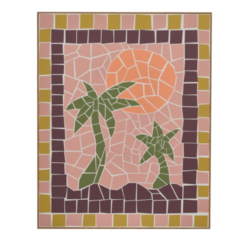 Muurdecoratie palmboom roze FSC Mix - l40xb50xh3cm