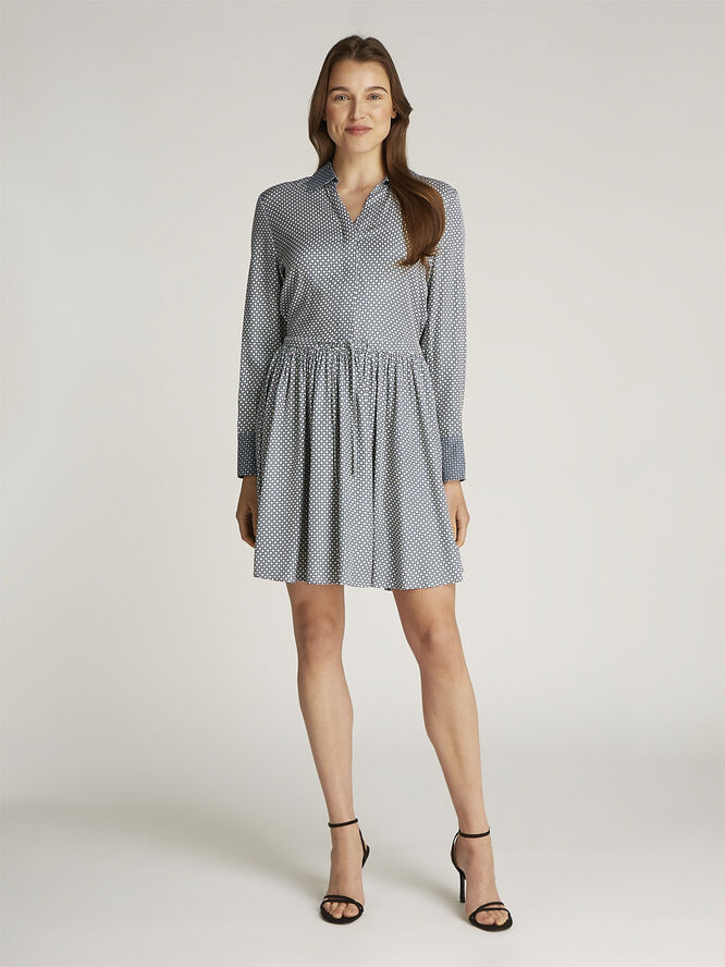 Tommy Hilfiger FLUID VIS BELTED SHORT DRESS Mini geo/ flint blue