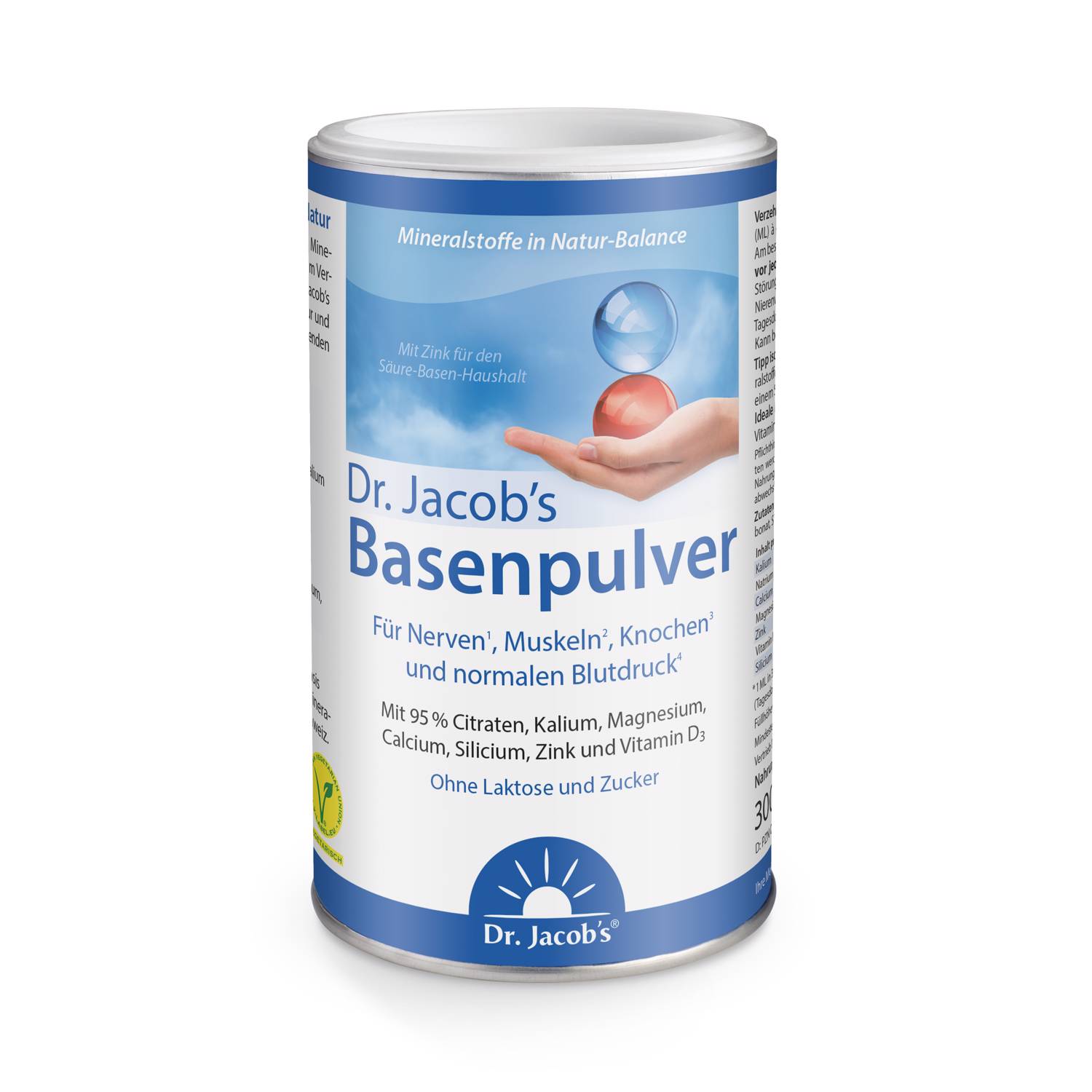 DR. JACOB'S Basenpulver<br>300 g, Dose, Pulver, Original Citrat-Mineralstoffe Kalium Magnesium Calcium