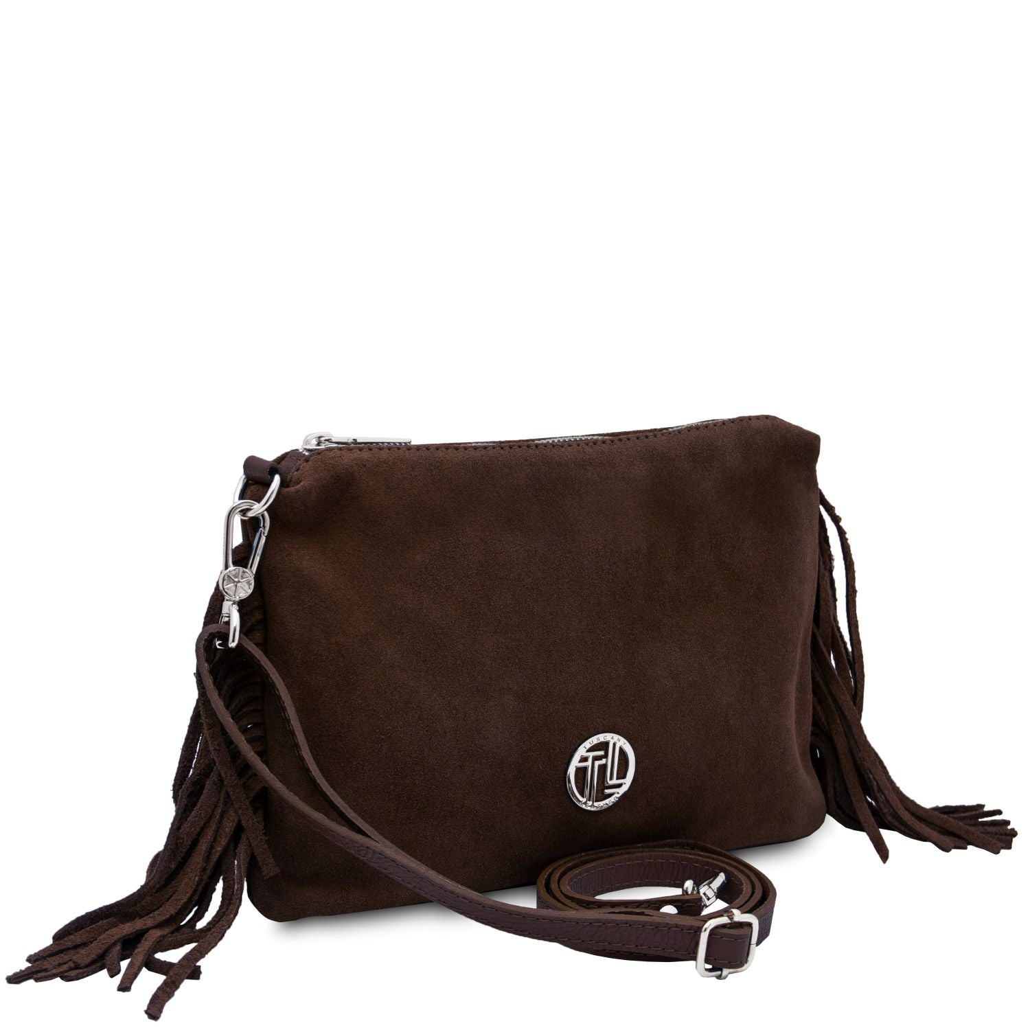 TL142495 – Nomade – Suede leren fringe Clutch