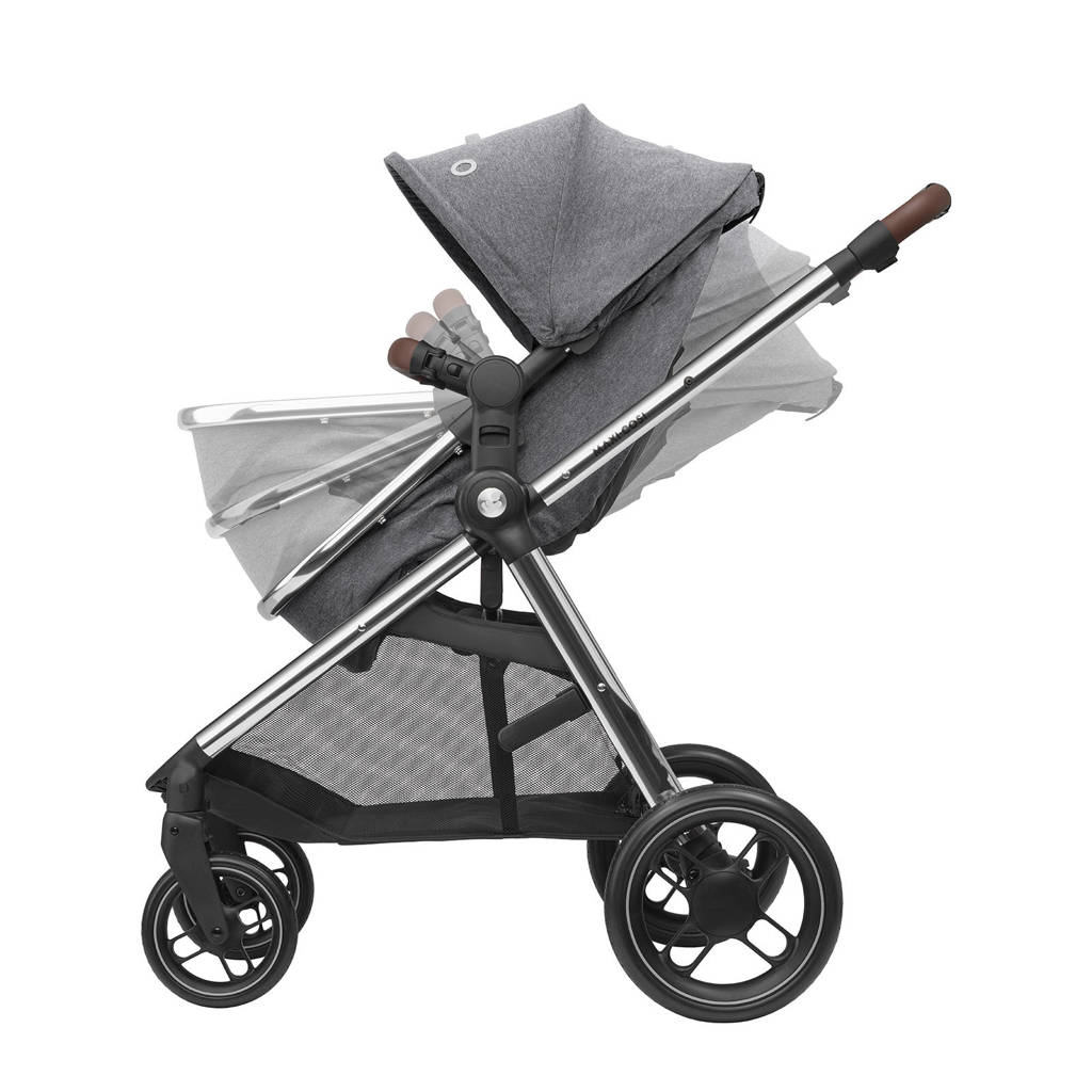 MC Zelia 3 Luxe Twillic Grey Fr (Chrome frame & Brown Leather)