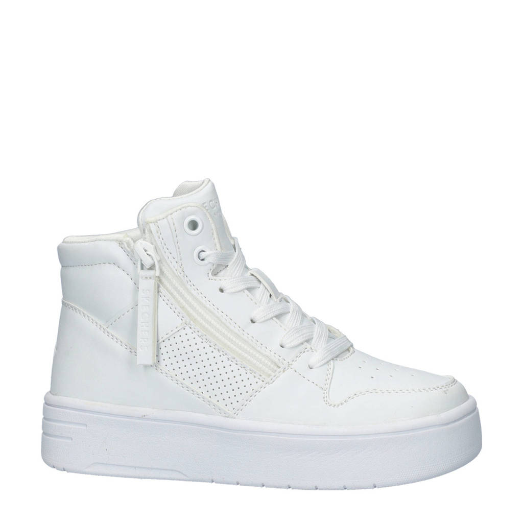 Skechers Court Highimitatieleer wit
