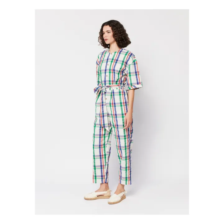 Bobo Choses Combinaison Boutonnés Carreaux Coton - Collection Femme  | Blanc
