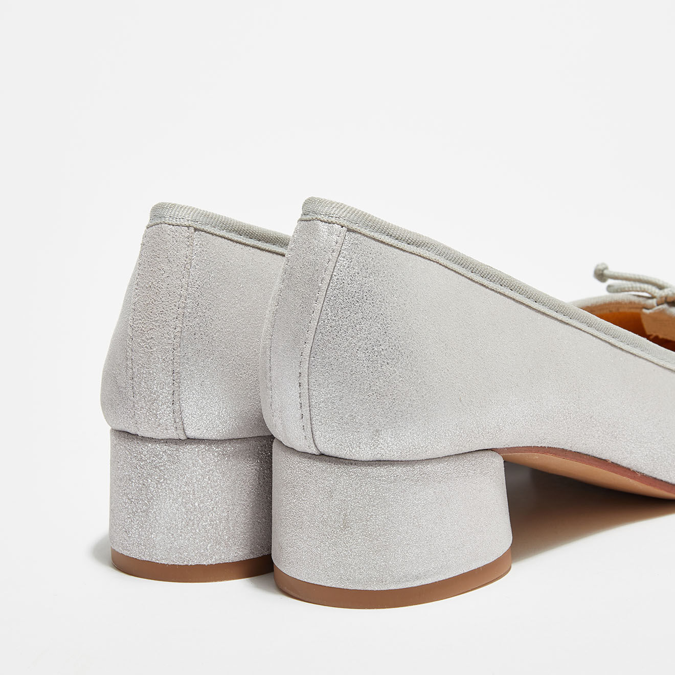 Quartier Latin Ballerines en Cuir Irisées Alma argentées - Talon 4 cm