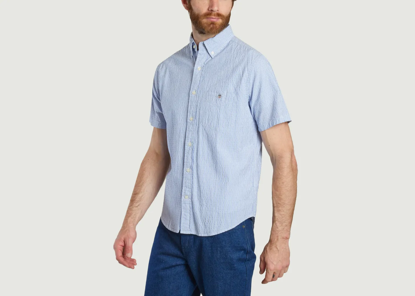 Chemise Regular Fit à Rayures Gant