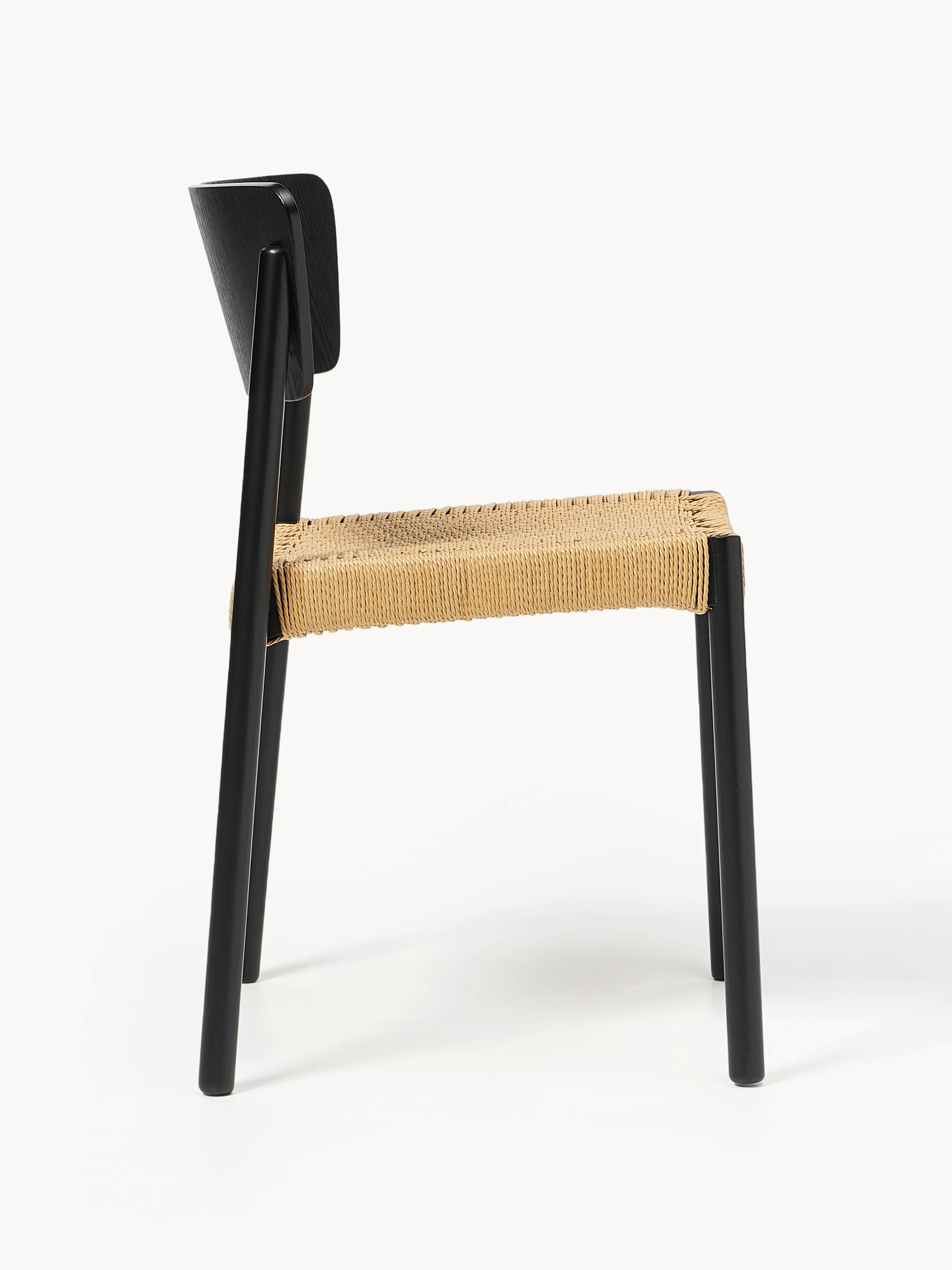 Houten stoelen Danny met rotan zitvlak, 2 stuks
