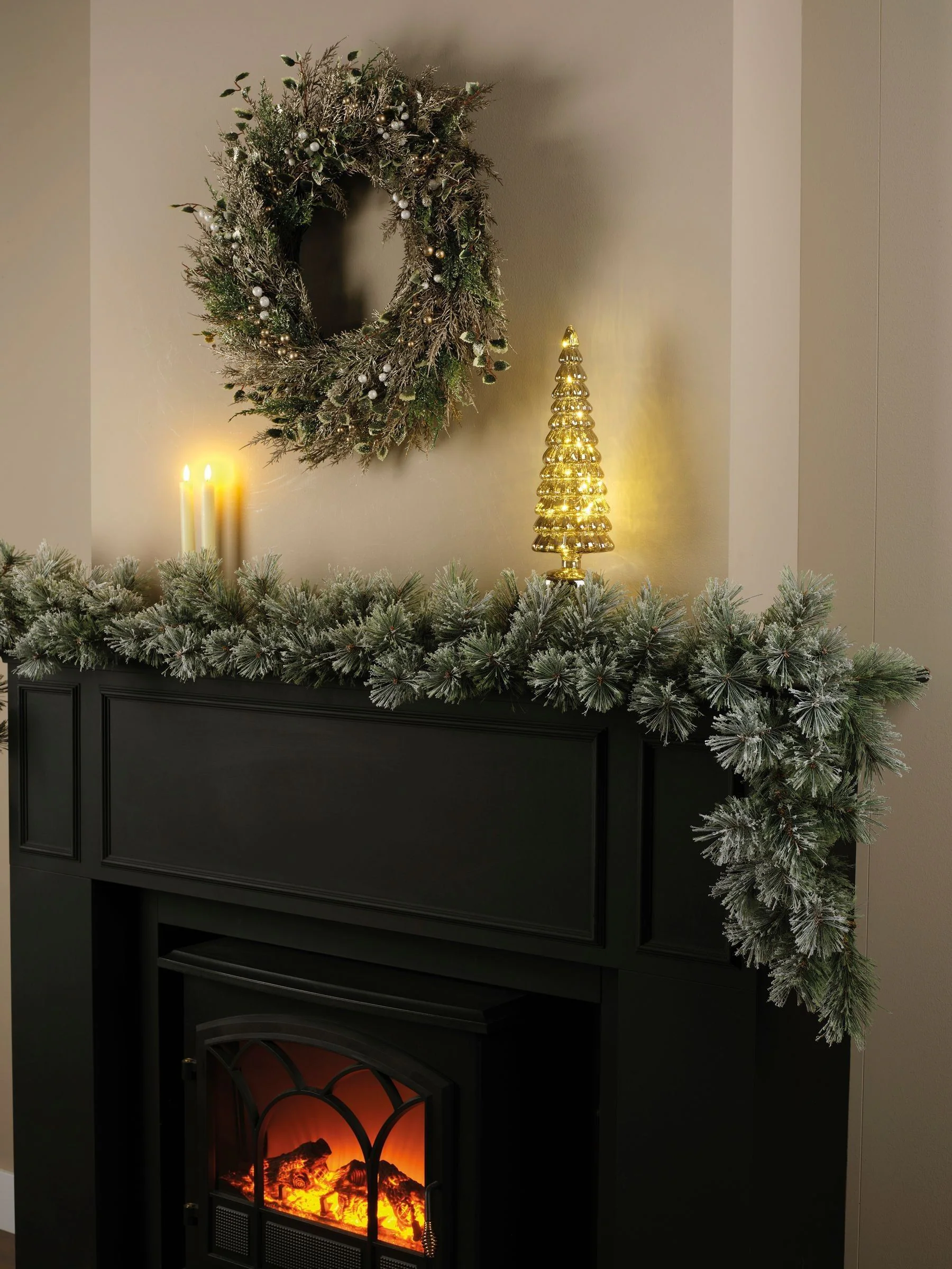 Everlands Cashmere Frosted 270cm Kerstmis Slinger