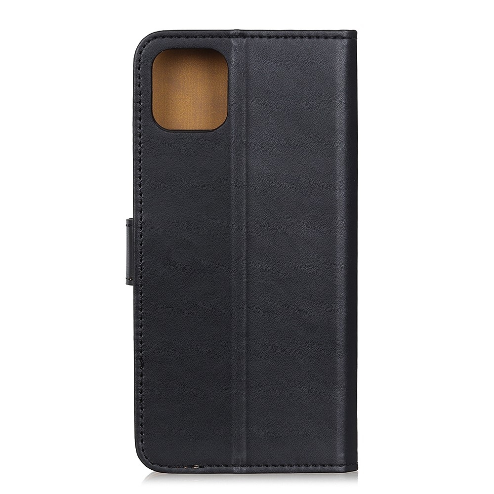 iPhone 12 / iPhone 12 Pro Leder Tasche Flip Cover mit Kartenfächer - Schwarz