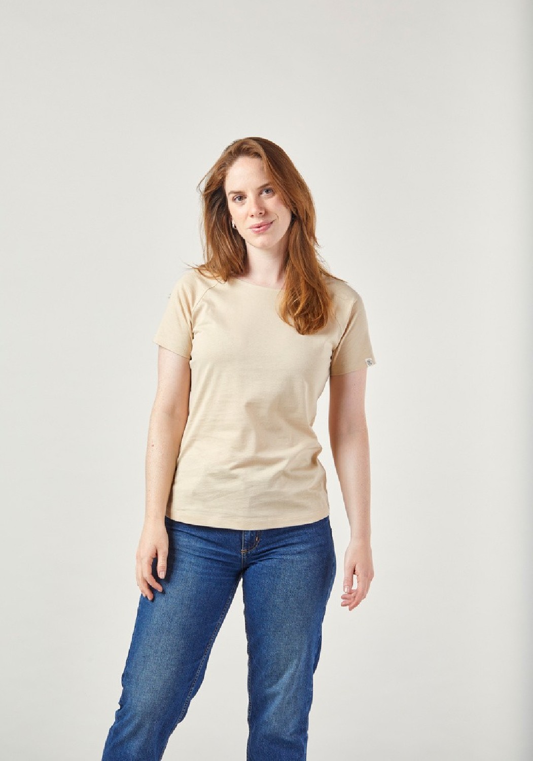 WE ARE ZRCL Damen Raglan T-Shirt Basic Solid Sand