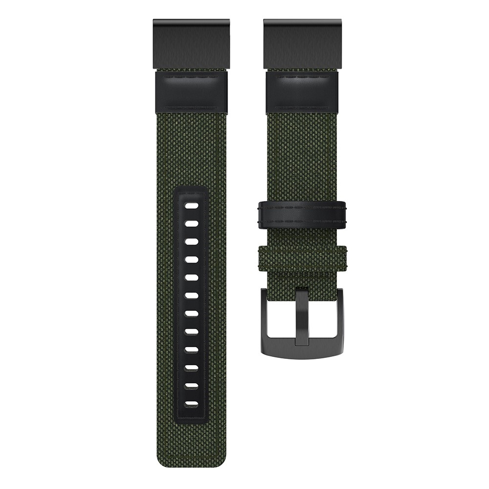 Garmin Nylon / Echtleder Armband mit 22mm Schnellverschluss (Gelenkumfang: 153-215mm) - Grün / Schwarz