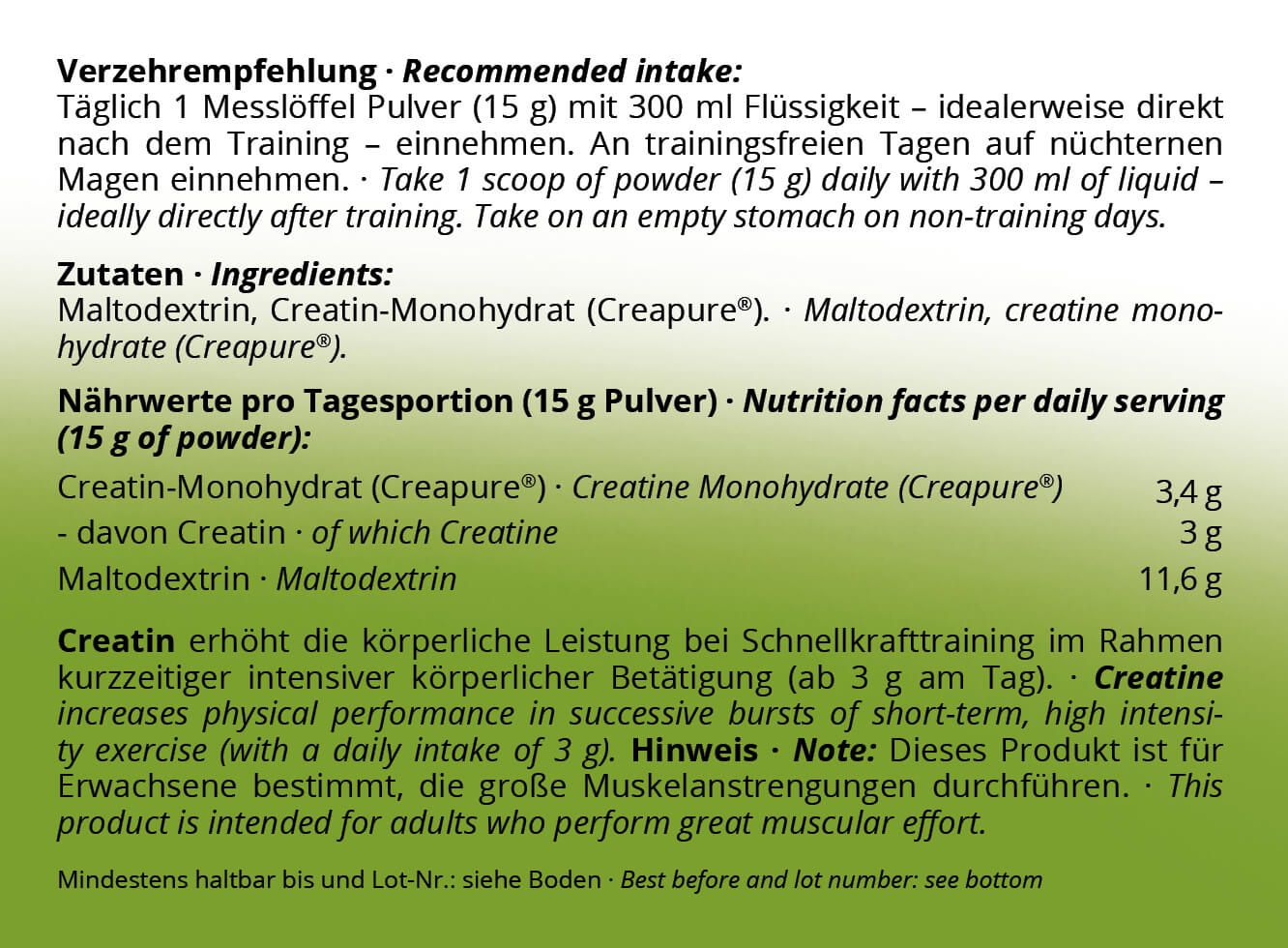 nutri+ Crea Express - Creatin Creapure mit Maltodextrin