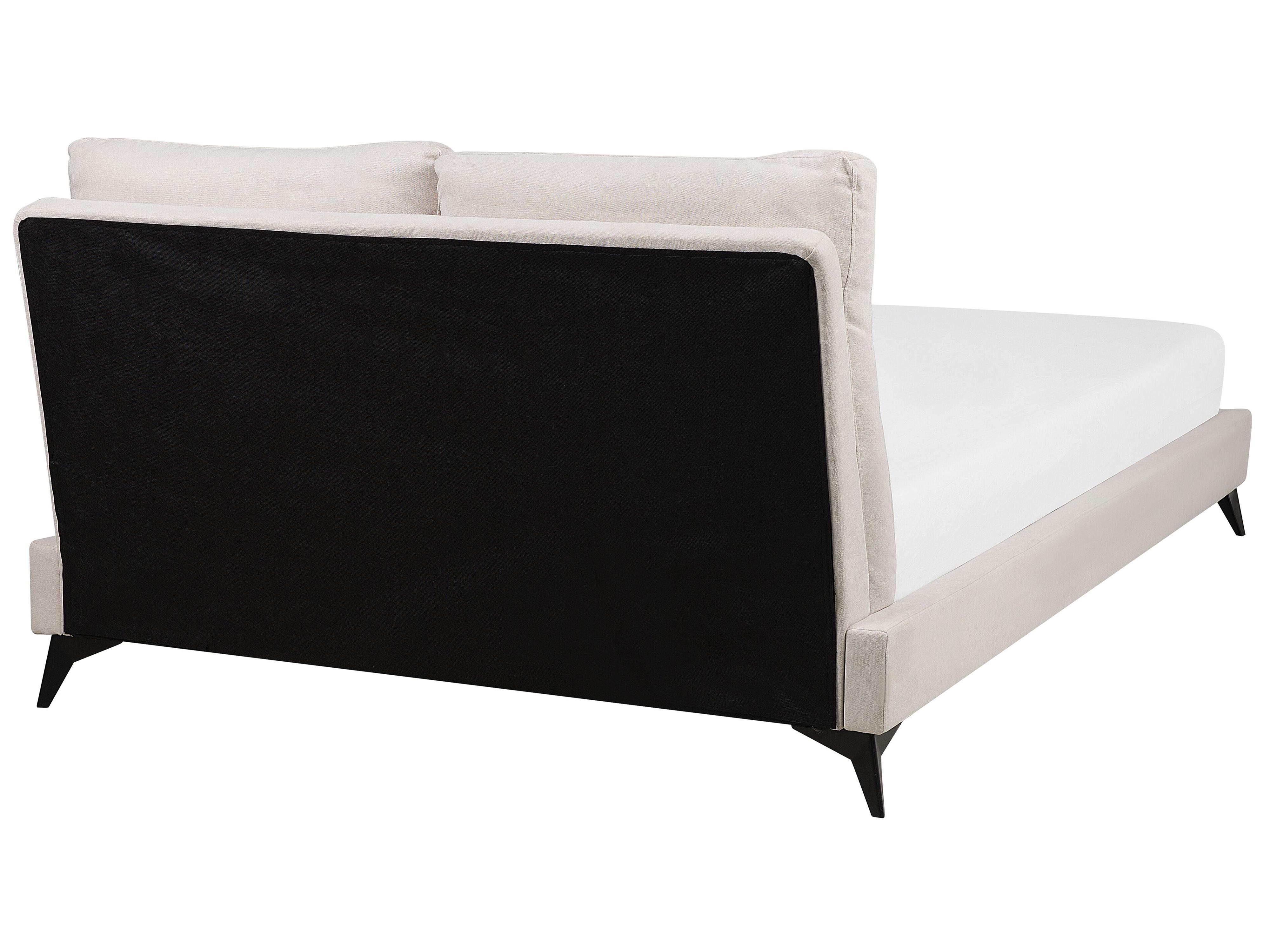 Bed Chenille MELLE 180 x 200 cm Lichtbeige