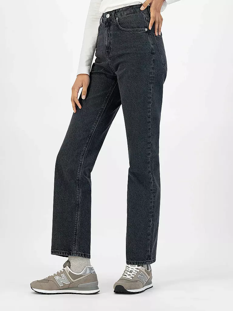 MUD JEANS Jeans Straight RELAX ROSE schwarz