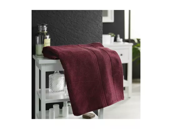 Drap de Bain 90 x 150 cm Excellence Bio Bordeaux - Eponge Unie