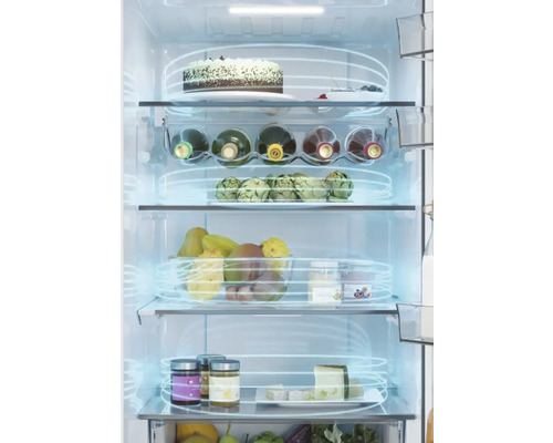 HAIER HTW5620CNMP koel-vriescombinatie, afmetingen (B x H x D): 59,5 x 205 x 66,7 cm, koelgedeelte: 289 l, vriesgedeelte: 125 l, zwart