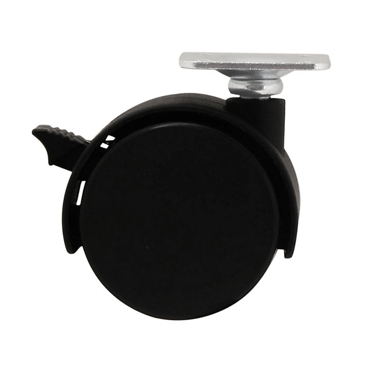 Roulette jumelée pivotante avec frein ø50 mm, plaque ø38 mm, charge max 40kg