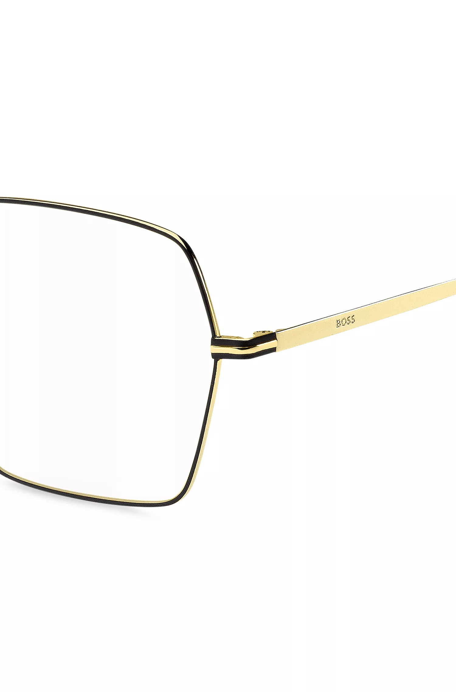Armação BOSS Black-Optical em aço dourado ultrafino