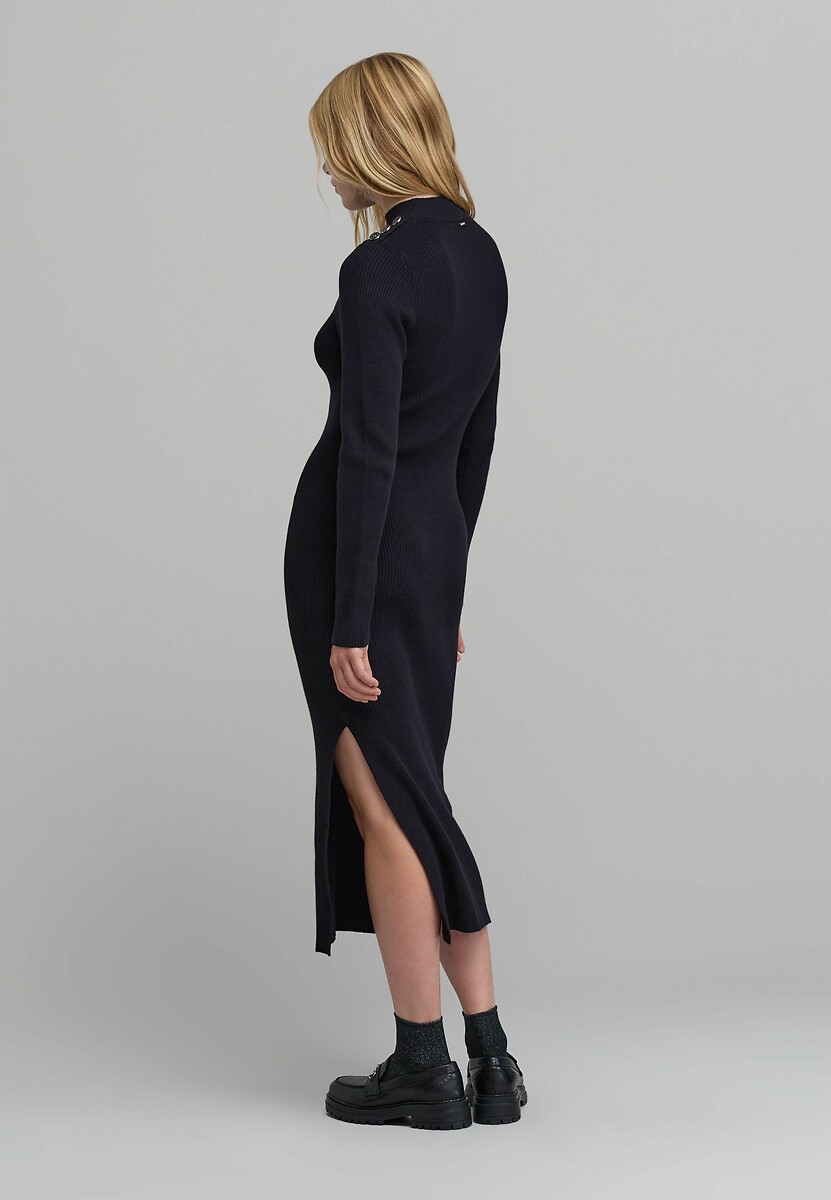 IKKS<br>Vestido longo de malha com mangas compridas
