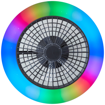 Brilliant plafondventilator Salerno met lamp en RGB functie 40W zwart