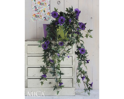 Hangende kunstbloem Petunia H 15 cm violet