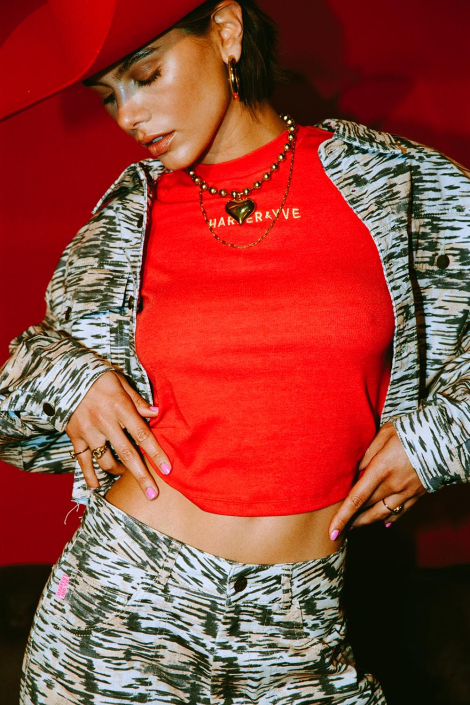 Harper & Yve rode dames t-shirt