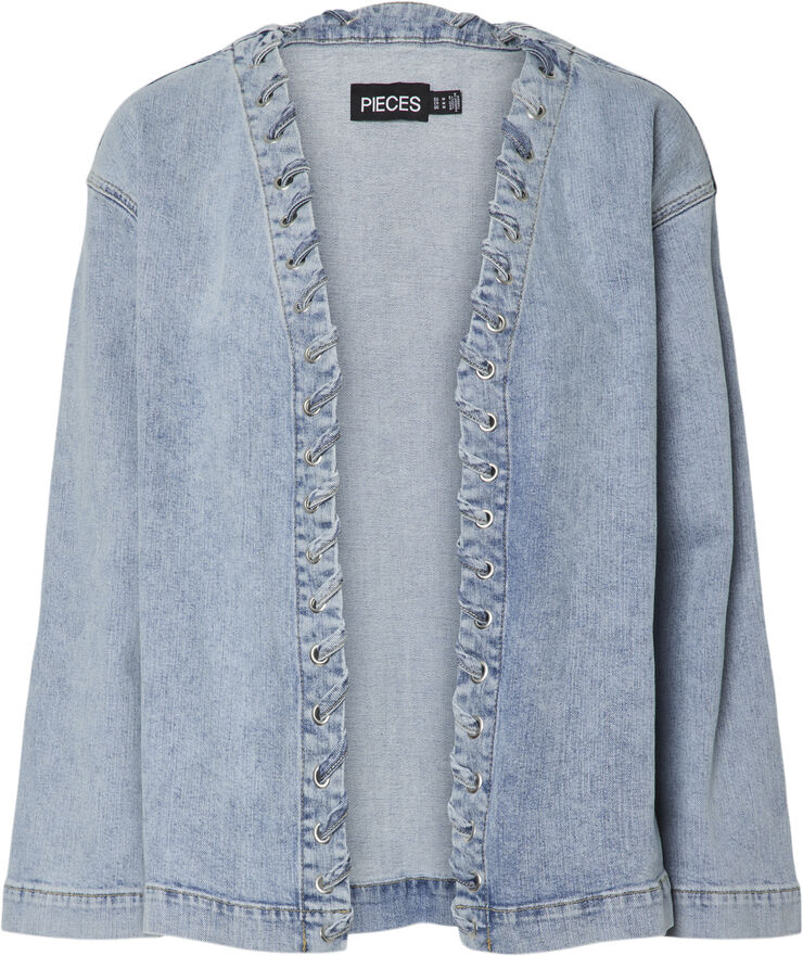 Pieces PCFENDA LS DENIM JACKET D2D FSY Blå