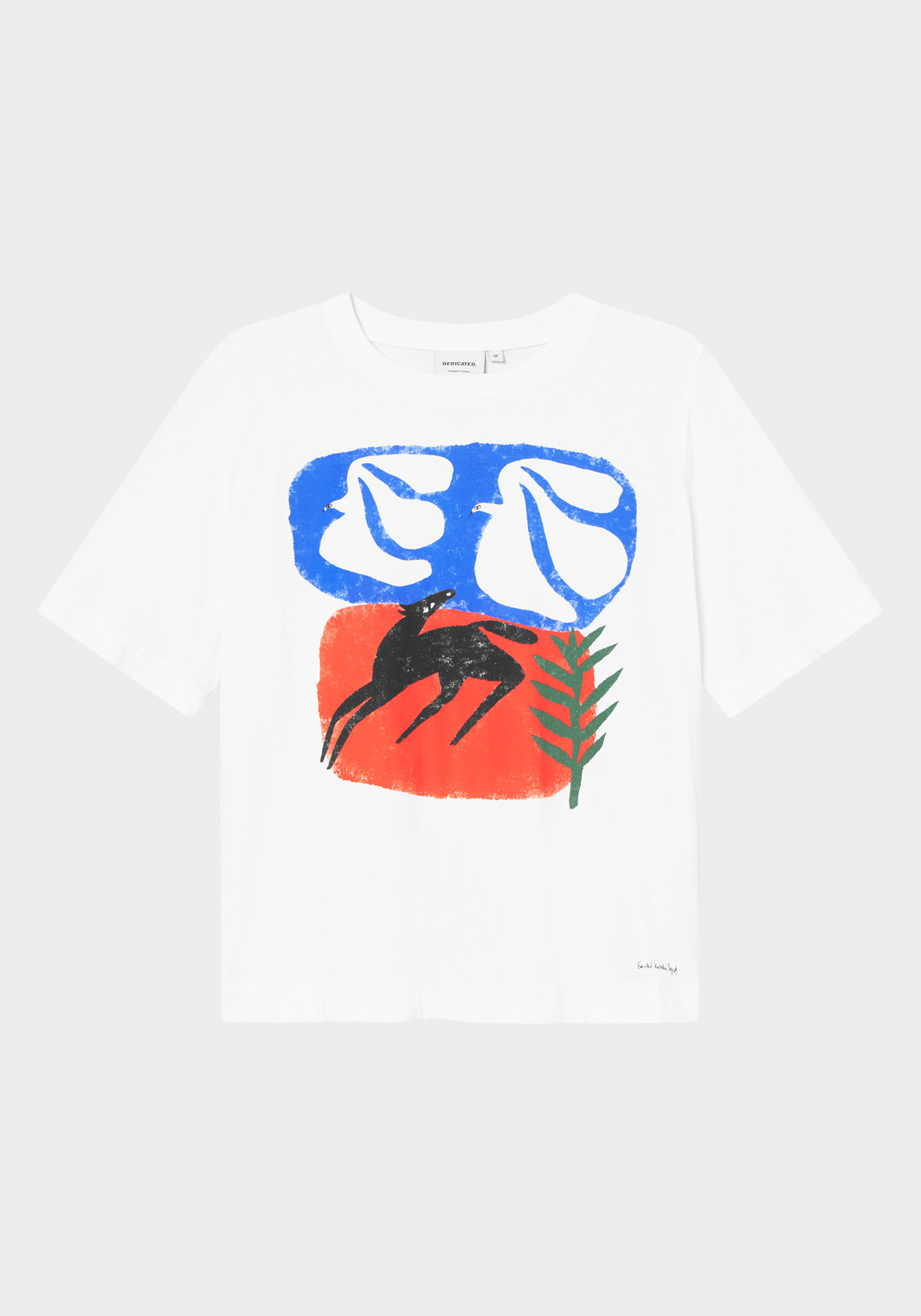 Dedicated T-Shirt Vadstena Foal With Birds White