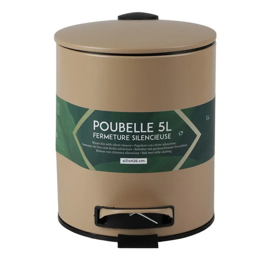 Urban Living Pedaalemmer Toulon - beige - 5L - metaal
