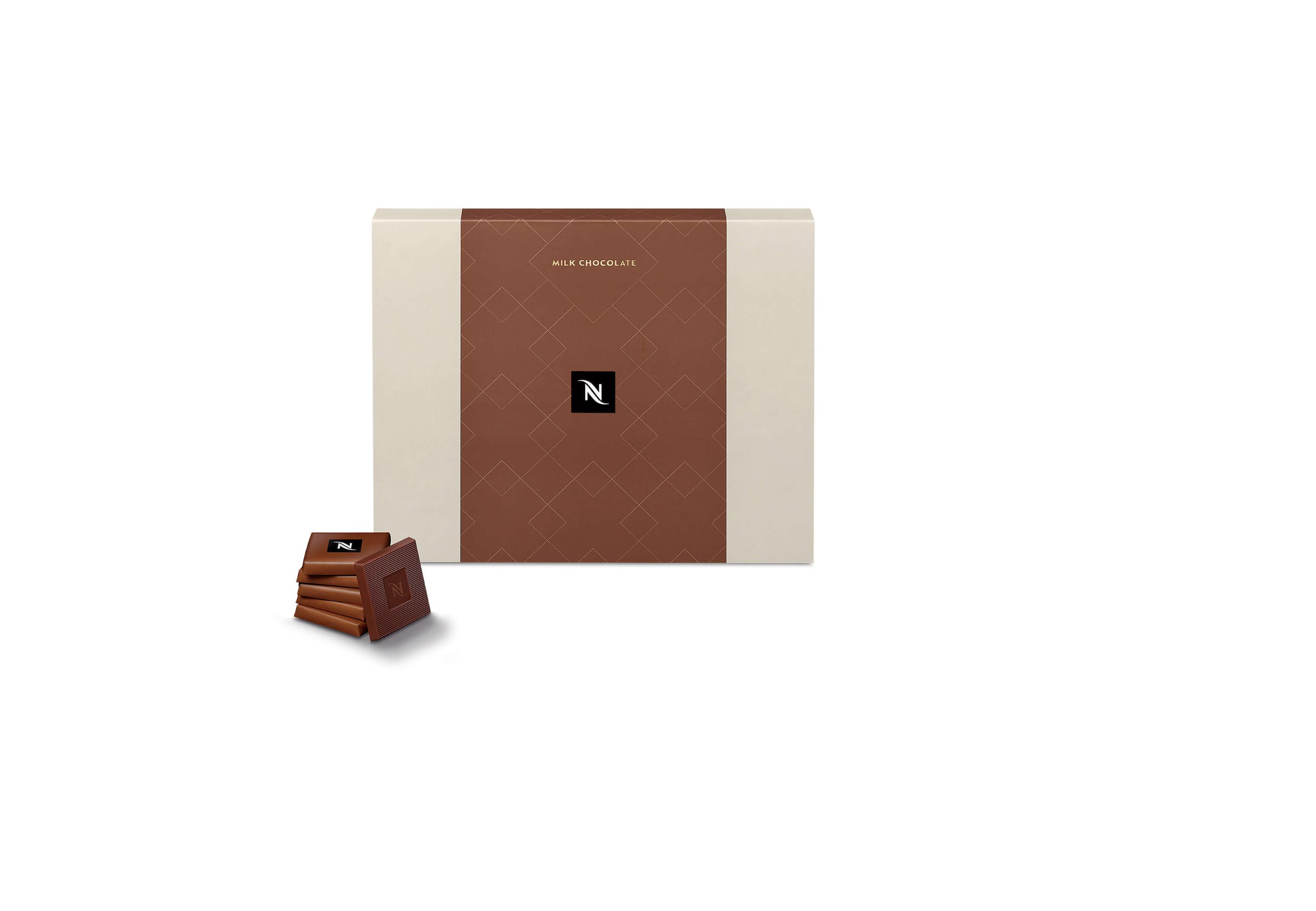 quadrados de chocolate ao leite